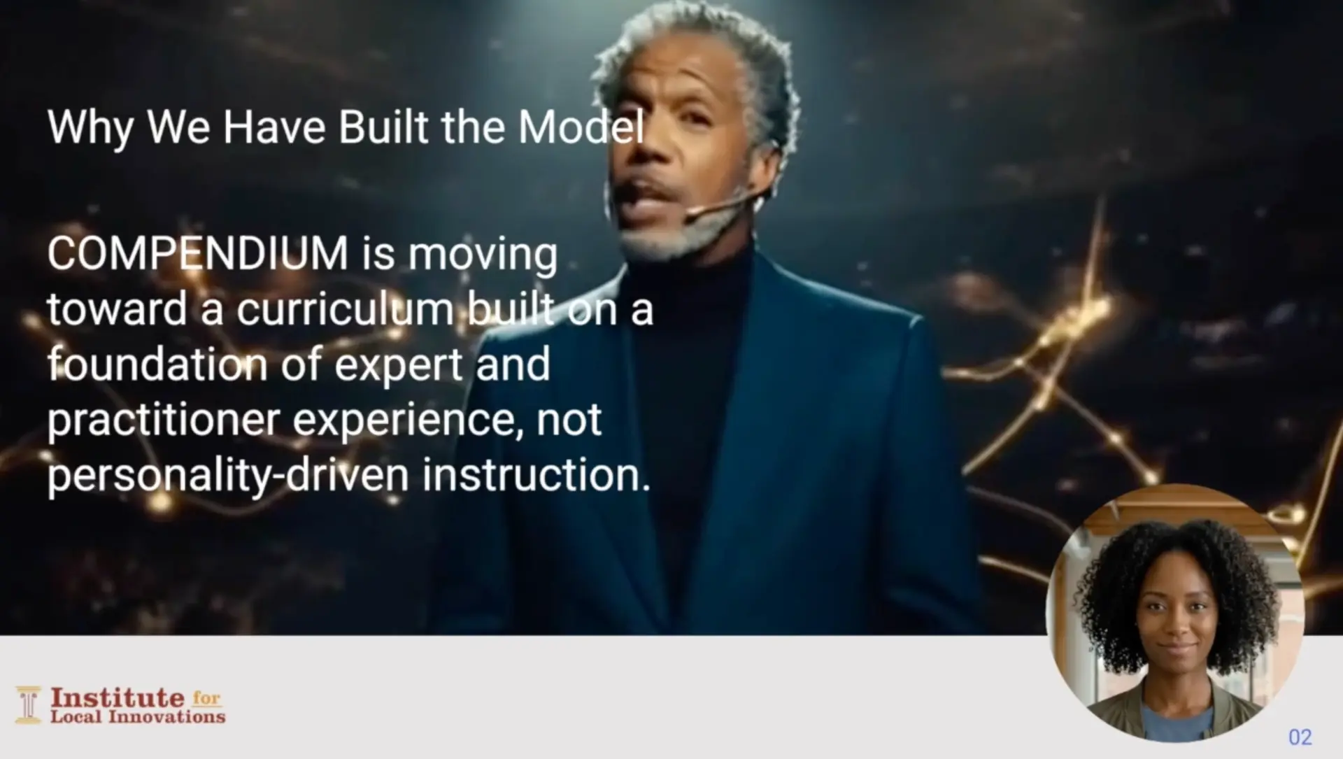 COMPENDIUM invitation slide with the ILI logo — Why We Have Built the Model